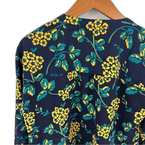 J. Crew Golden Floral Drapey Crepe Wrap Blouse NWT Size Medium - Picture 9 of 15